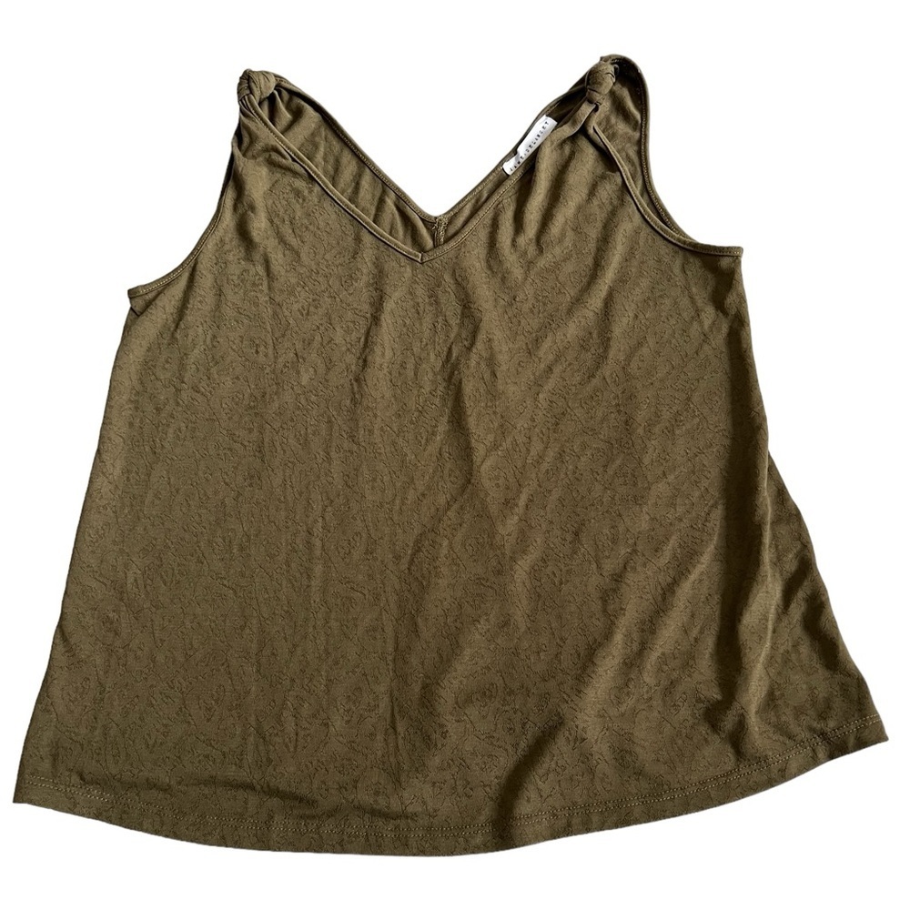 Jane + Delancey - Womens Green Knit Knot Shoulder Tank Sz. SM